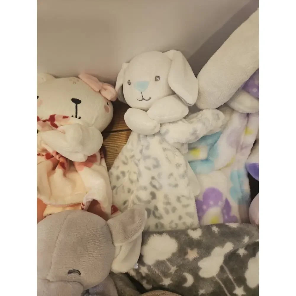 Assorted Brand Lovey Security Blanket Lot Plush Neutral Girl 16 Pcs Various Size